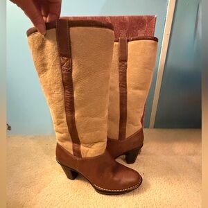 Brown and Tan Women's leather Boots